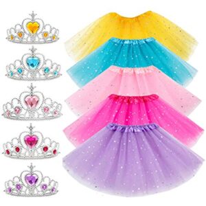 10pcs girls princess dress up accessories tutu skirt princess tiara crown set princess party decorations gifts party favors costume for girls