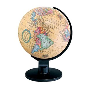 replogle globe - for kids and geography lovers, perfect for a classroom, home or office with 2023 country lines - vintage antique shading 6" spinning globe with black plastic base