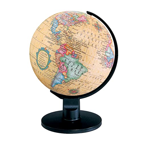 Replogle Globe - for Kids and Geography Lovers, Perfect for a Classroom, Home or Office with 2023 Country Lines - Vintage Antique Shading 6" Spinning Globe with Black Plastic Base