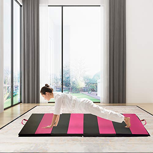 ZENOVA Gymnastics Mat 4'x10'x2'' Foldable Tumbling Mat Gym Exercise Mat for Stretching Aerobics Yoga Martial Arts