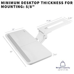 VIVO Adjustable Computer Keyboard and Mouse Platform Tray Ergonomic Under Table Desk Mount Drawer Underdesk Shelf, White, MOUNT-KB03W…