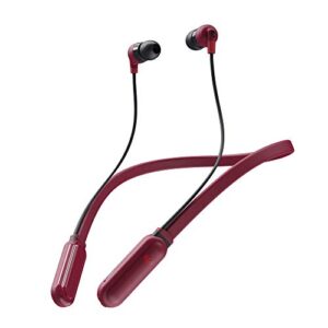 skullcandy ink'd+ in-ear wireless earbuds, 8 hr battery, microphone, works with iphone android and bluetooth devices - red