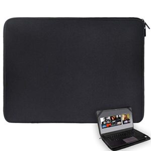 17 17.3 17.4 inch laptop sleeve black water-resistant neoprene notebook computer briefcase carrying bag/pouch cover with 4 elastic bands for acer/asus/dell/lenovo/hp/toshiba/msi
