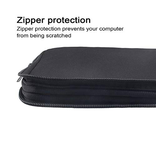 17 17.3 17.4 inch Laptop Sleeve Black Water-Resistant Neoprene Notebook Computer Briefcase Carrying Bag/Pouch Cover with 4 Elastic Bands for Acer/Asus/Dell/Lenovo/HP/Toshiba/MSI