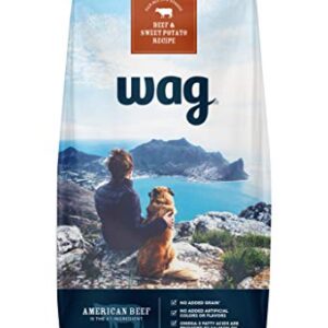 Amazon Brand - Wag Dry Dog Food Beef & Sweet Potato, Grain Free 24 lb Bag