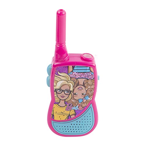 Barbie Night Action Molded Walkie Talkies for Kids WT2-01082 | Safe and Flexible Antenna, 1000ft Range, Easy-to-Use Power Switch, Belt Clip, Pack of 2, Stylish Appearance, 2-Pack