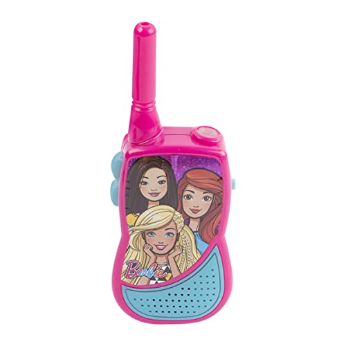 Barbie Night Action Molded Walkie Talkies for Kids WT2-01082 | Safe and Flexible Antenna, 1000ft Range, Easy-to-Use Power Switch, Belt Clip, Pack of 2, Stylish Appearance, 2-Pack