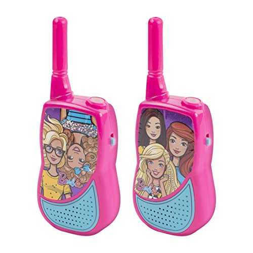 Barbie Night Action Molded Walkie Talkies for Kids WT2-01082 | Safe and Flexible Antenna, 1000ft Range, Easy-to-Use Power Switch, Belt Clip, Pack of 2, Stylish Appearance, 2-Pack