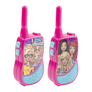 Barbie Night Action Molded Walkie Talkies for Kids WT2-01082 | Safe and Flexible Antenna, 1000ft Range, Easy-to-Use Power Switch, Belt Clip, Pack of 2, Stylish Appearance, 2-Pack