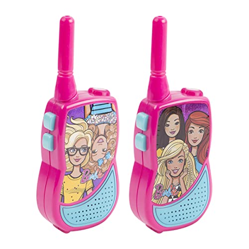 Barbie Night Action Molded Walkie Talkies for Kids WT2-01082 | Safe and Flexible Antenna, 1000ft Range, Easy-to-Use Power Switch, Belt Clip, Pack of 2, Stylish Appearance, 2-Pack