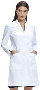 dr. james lab coat women, tailored fit, fold back cuff, white, 35 inch length (6)