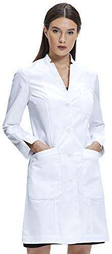 Dr. James Lab Coat Women, Tailored Fit, Fold Back Cuff, White, 35 inch Length (6)