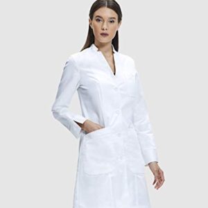 Dr. James Lab Coat Women, Tailored Fit, Fold Back Cuff, White, 35 inch Length (6)