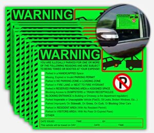 parking violation stickers notice parking violation stickers tow warning you are illegally parked multi reasons 50 pcs private parking warning sticker for car window fluorescent green 5.5x7.5 inch