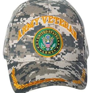 Officially Licensed United States Army Veteran Embroidered Baseball Cap (Army Emblem - Digital Camo)