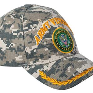 Officially Licensed United States Army Veteran Embroidered Baseball Cap (Army Emblem - Digital Camo)