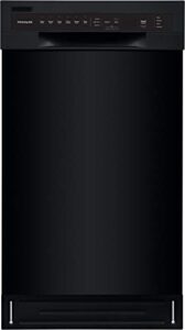 frigidaire 18 in. ada compact front control dishwasher in black with dual spray arms, 52 dba, includes room-of-choice delivery