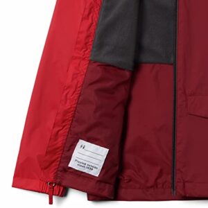 Columbia Big Boy's Rain-Zilla Jacket, Waterproof, Reflective Outerwear, red jasper/mountain Red, Medium