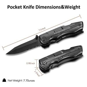 KINGMAX Pocket Knife,Multitool Tactical Knife with Blade,Saw, Plier, Screwdriver, Bottle Opener,Folding Knife Built with Full Stainless Steel,Perfect Tool for Men,Camping,Emergency,Outdoor,Daily Use.