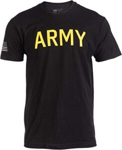 army pt style shirt | u.s. military physical training infantry workout t-shirt-(blackcot,xl)