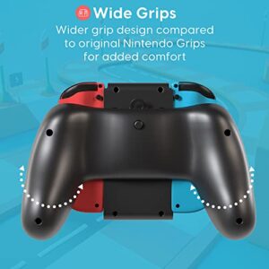 TALK WORKS Gaming Grip for Nintendo Switch Joy-Con - Secure Fit Gaming Controller Grip, Gamer Accessories for Joy-Con, Handheld Joystick Remote Control Holder, Black