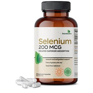 futurebiotics selenium 200 mcg - selenium amino acid complex - essential trace mineral with superior absorption, non gmo, 250 capsules