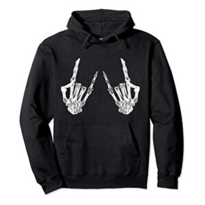 Skeleton Rocker Costume Graphic Hoodie, Halloween Hoodie Pullover Hoodie