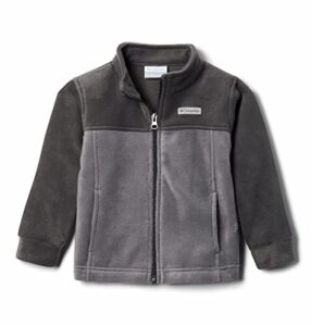 columbia kid's steens mt ii fleece jacket, soft fleece with classic fit outerwear, city grey/shark, 18/24