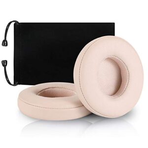 replacement earpad cover, ear cushion pads compatible with solo 2.0 3.0 wireless headphones by dr. dre 1 pair (light pink)