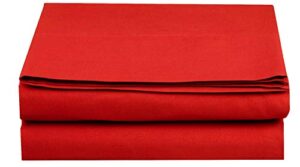 elegant comfort premium hotel quality 1-piece flat sheet, luxury and softest 1500 thread count egyptian quality bedding flat sheet, wrinkle-free, stain-resistant, queen, red