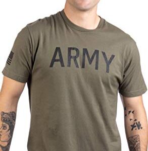 Army PT Style Shirt | U.S. Military Physical Training Infantry Workout T-Shirt-(MilGreen,M)