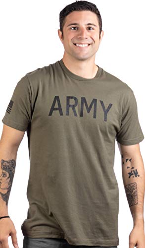 Army PT Style Shirt | U.S. Military Physical Training Infantry Workout T-Shirt-(MilGreen,M)