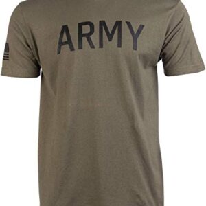 Army PT Style Shirt | U.S. Military Physical Training Infantry Workout T-Shirt-(MilGreen,M)