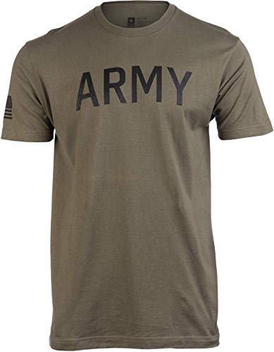 Army PT Style Shirt | U.S. Military Physical Training Infantry Workout T-Shirt-(MilGreen,M)