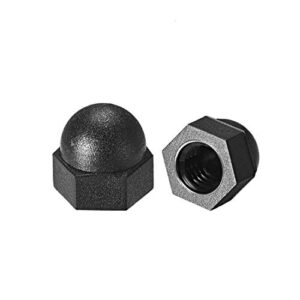 uxcell acorn hex cap nuts - 10pcs m5 dome nuts nylon hexagon decorative cap nut for screws bolts black