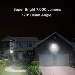 SANSI 60-70W (500w Equiv.) Outdoor LED Security Flood Light with Plug, Daylight 5700K, Super Bright 7000lm, IP66 Waterproof