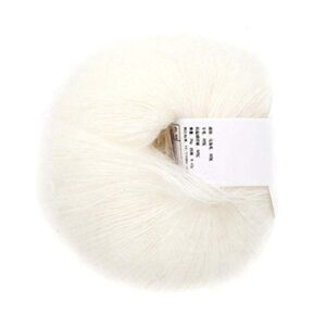 popular multi color soft mohair fiber long angora wool hand knitting yarn roving for weave scarves (white)