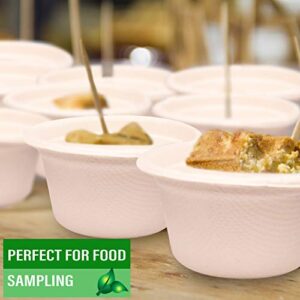 Upper Midland Products 2 oz Compostable Bagasse Souffle Cups, 200 Pack