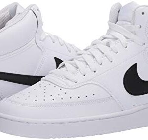 Nike Men's Court Vision Mid Sneaker, White/Blackwhite, 7.5 Regular US