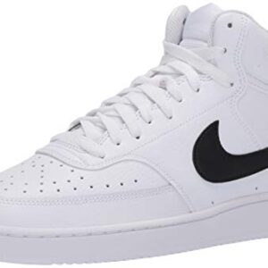 Nike Men's Court Vision Mid Sneaker, White/Blackwhite, 7.5 Regular US