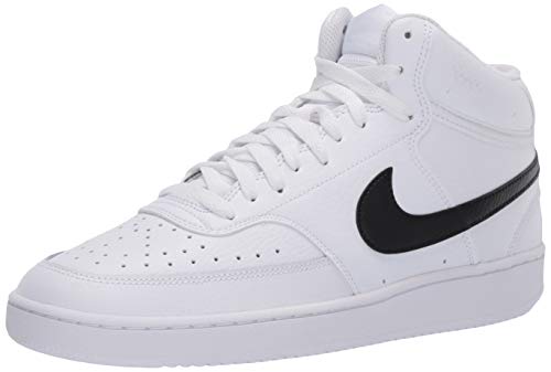 Nike Men's Court Vision Mid Sneaker, White/Blackwhite, 7.5 Regular US