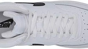 Nike Men's Court Vision Mid Sneaker, White/Blackwhite, 7.5 Regular US