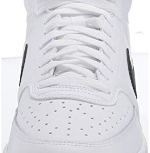 Nike Men's Court Vision Mid Sneaker, White/Blackwhite, 7.5 Regular US