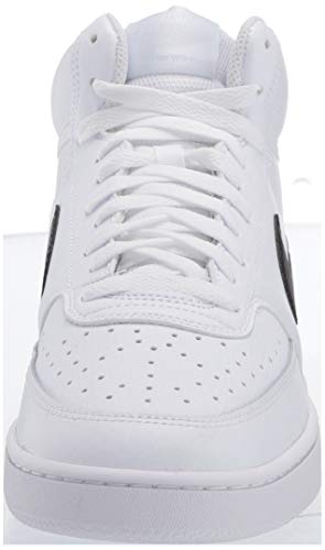 Nike Men's Court Vision Mid Sneaker, White/Blackwhite, 7.5 Regular US