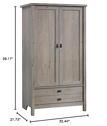 Sauder Cottage Road Armoire, L: 32.44" x W: 21.73" x H: 59.17", Mystic Oak finish