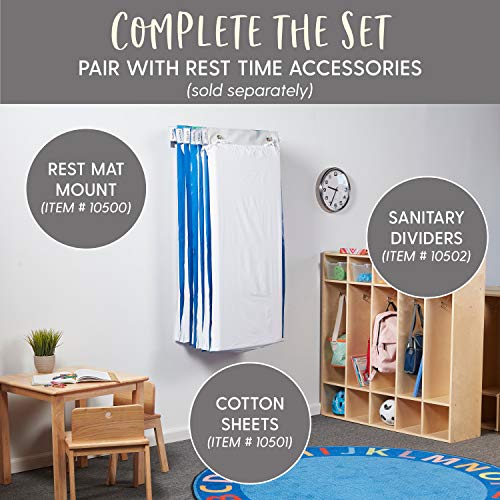 Factory Direct Partners 10498-AS Hanging Rest Mat - Daycare and Preschool Nap Mats (6-Piece) - Assorted