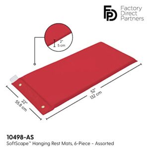 Factory Direct Partners 10498-AS Hanging Rest Mat - Daycare and Preschool Nap Mats (6-Piece) - Assorted