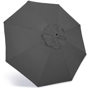 abccanopy 9ft outdoor umbrella replacement top suit 8 ribs (dark gray)