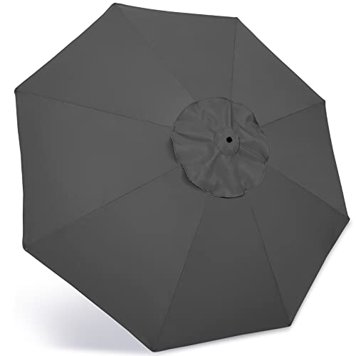 ABCCANOPY 9ft Outdoor Umbrella Replacement Top Suit 8 Ribs (Dark Gray)
