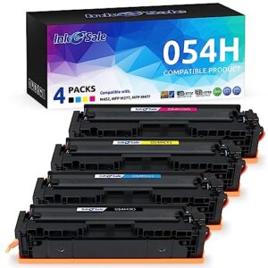 ink e-sale compatible toner cartridge replacement for canon 054 054h toner high yield ink set for canon color imageclass lbp622cdw mf642cdw mf644cdw lbp620 lbp620c printer - black cyan magenta yellow
